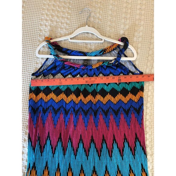 Spense Dress or Swimsuit Coverup Size Large Sleeveless Chevron Rainbow Pattern - Picture 9 of 10